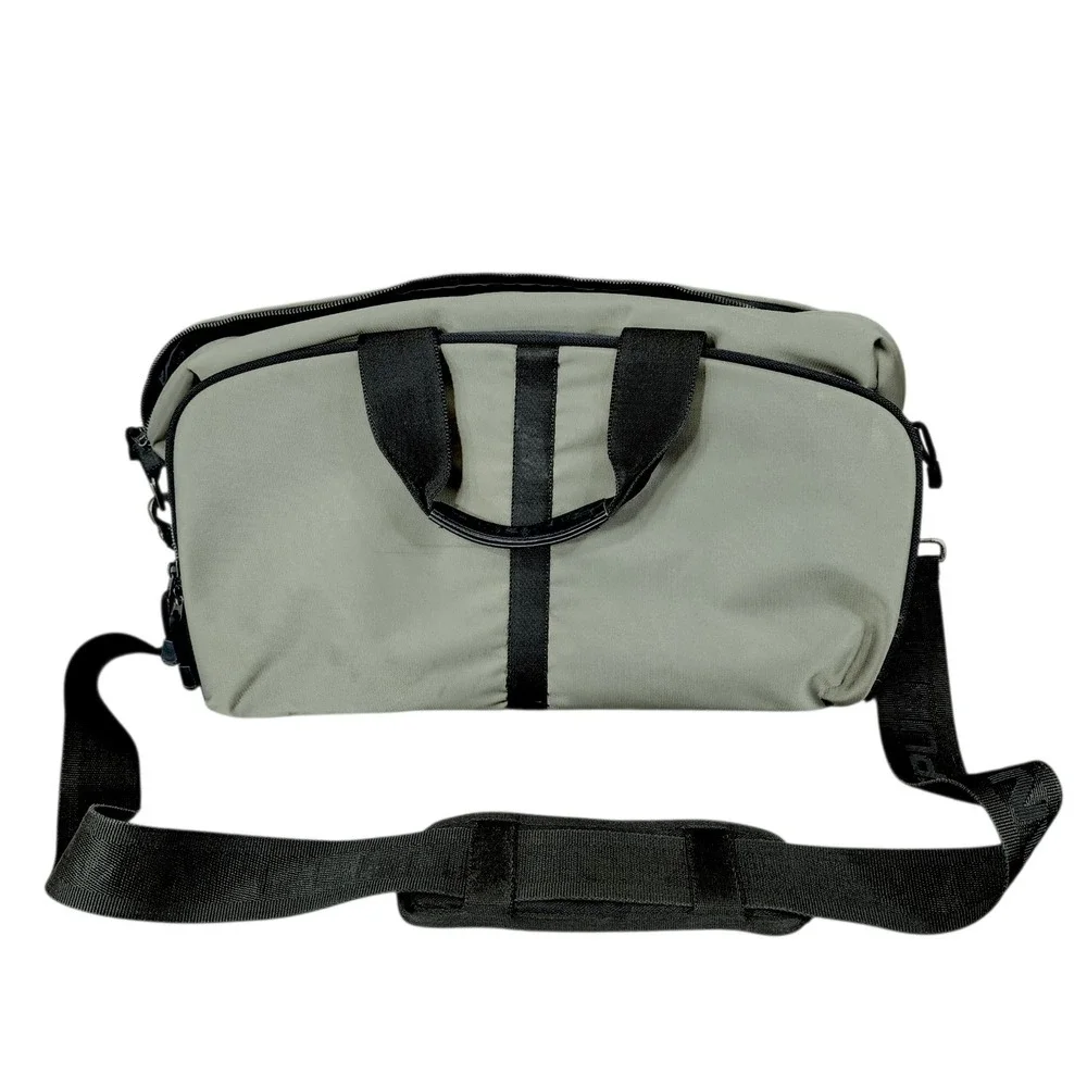 Vtg Banana Republic Duffle Bag Weekender Nylon Canvas Leather Large Travel Black
